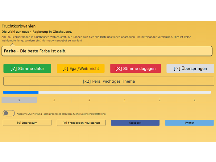 Screenshot der Website Mat-o-Wahl