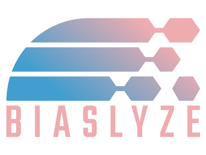 Biaslyze Logo mit abstrakter Form und dem Wort Biaslyze darunter