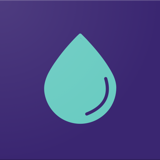 Logo der App Drip. Es zeigt einen türkisen Tropfen auf dunkelblauem Hintergrund