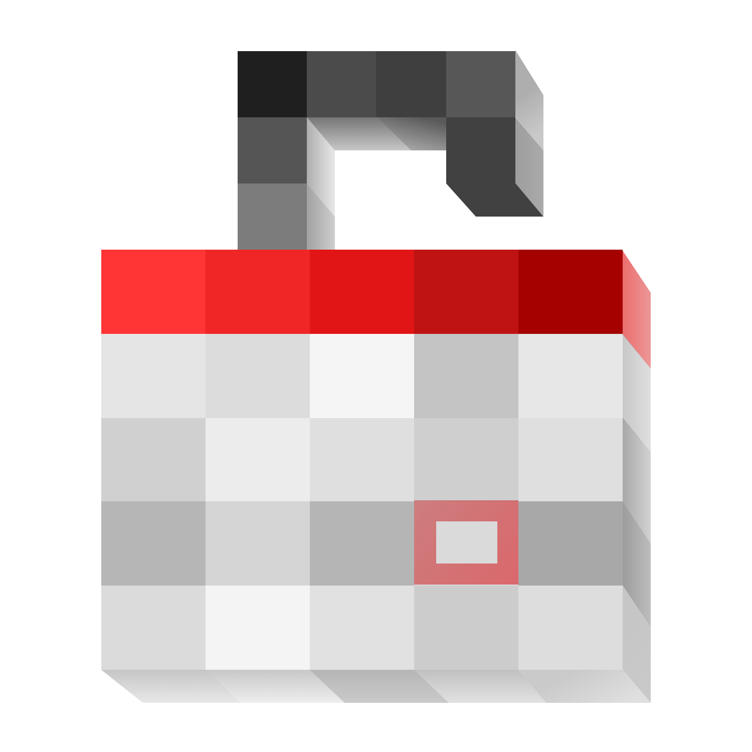 Logo von OpenReception: Ein pixelartiges (geöffnetes) Schloss mit einem Kalender darauf.