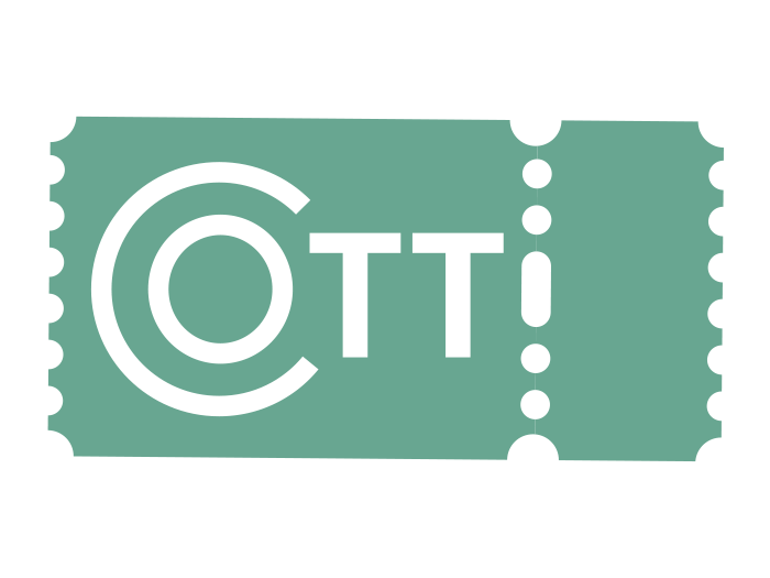 Logo von Open Train Ticketing: Ein grünes TIcket mit weißer Aufschrift "OTT"
