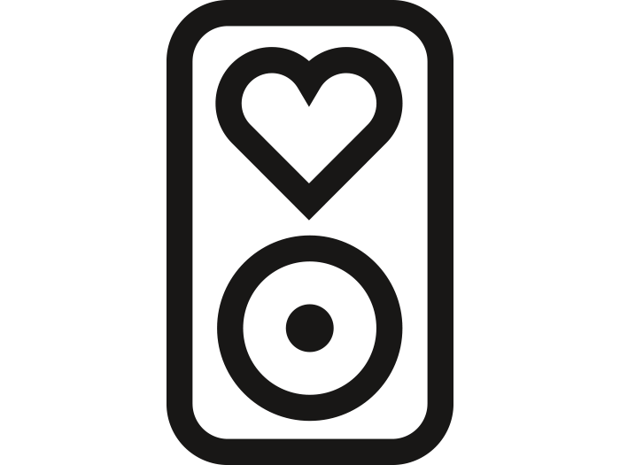 Logo von Podlove: Ein Lautsprecher mit einem Herz
