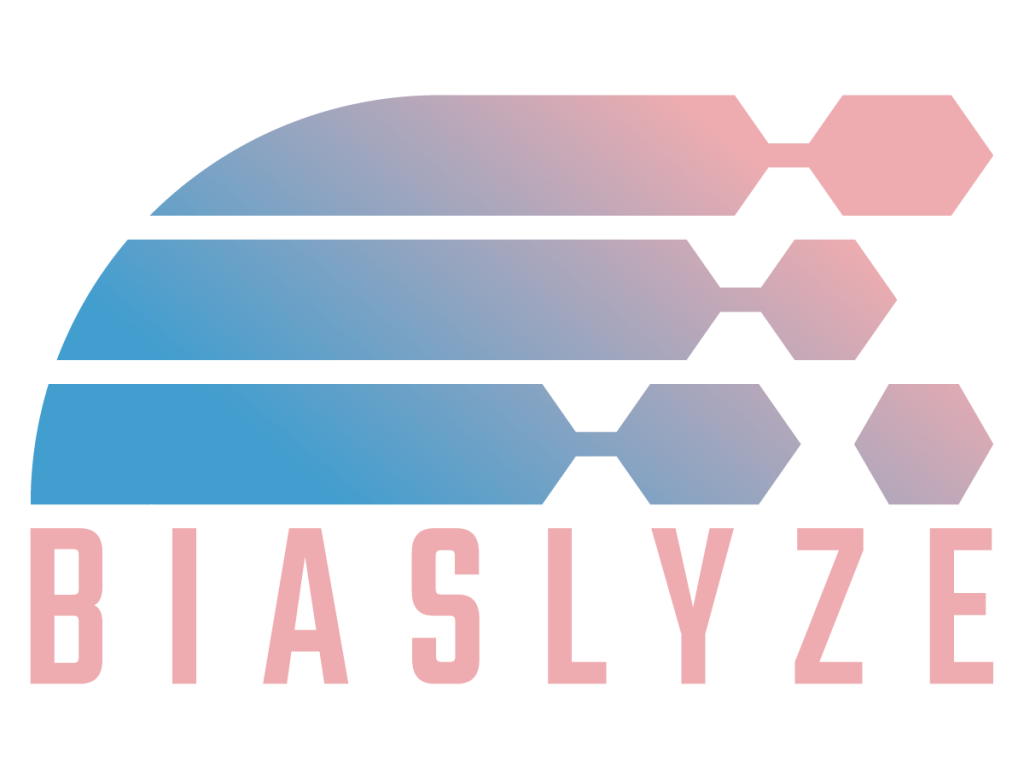 Biaslyze Logo mit abstrakter Form und dem Wort Biaslyze darunter